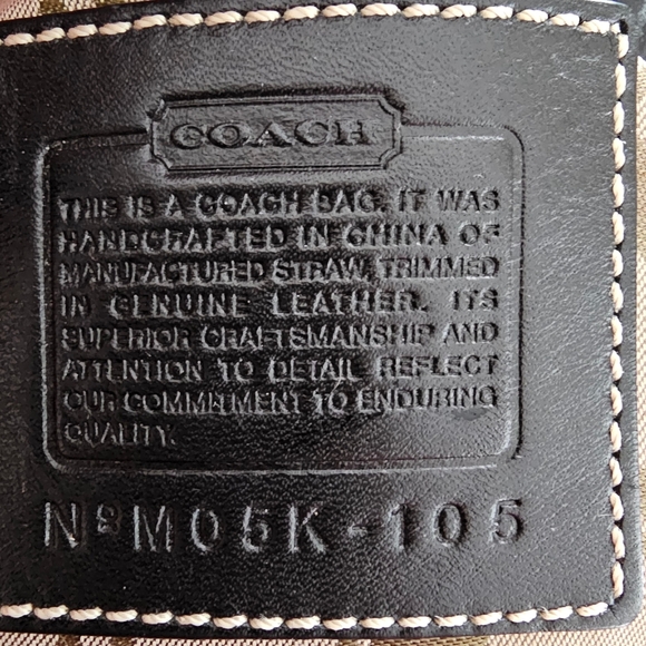 Vintage Coach Legacy Leather Trimmed Manufactured Straw Hobo Shoulder Bag - Picture 16 of 16